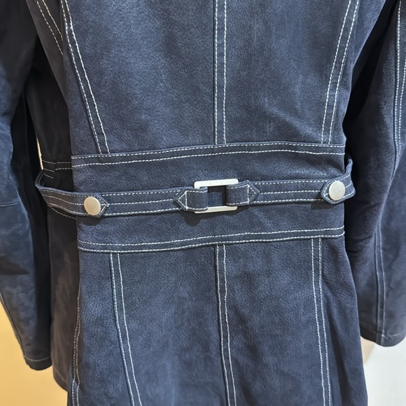 Suede Blue Bradley Bayou Embroidered Lined Snap Zip Vintage Jacket M - Picture 9 of 17
